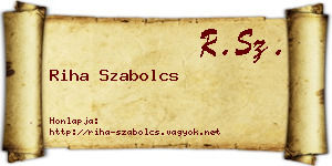 Riha Szabolcs névjegykártya